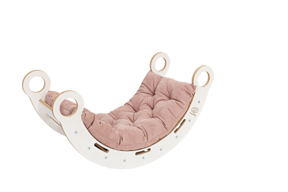 White Wooden Dream Rocker with Pillow and Slide - Large