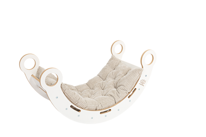 White Wooden Dream Rocker with Pillow, Slide and Ladder - Large