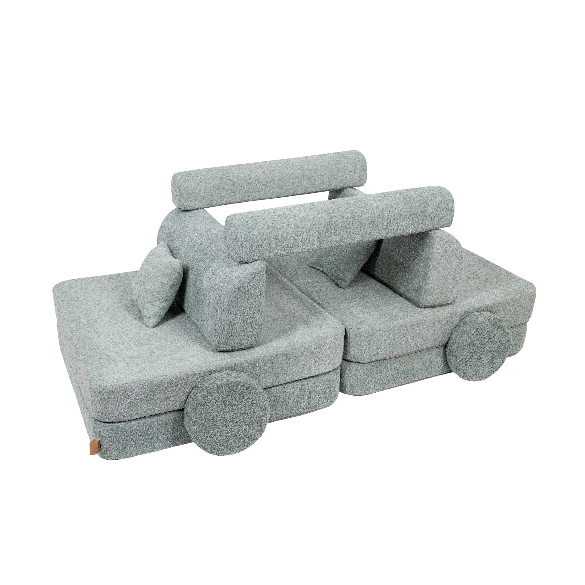 Modular Sofa for Kids - Premium Boucle, Fresh Mint