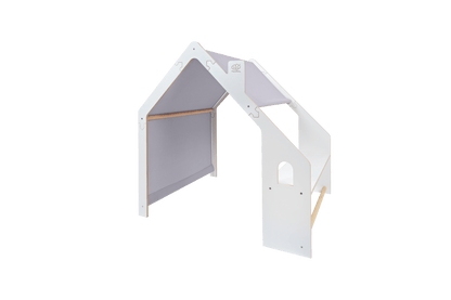 MeowBaby® White Wooden House for Kids - Blue Roof