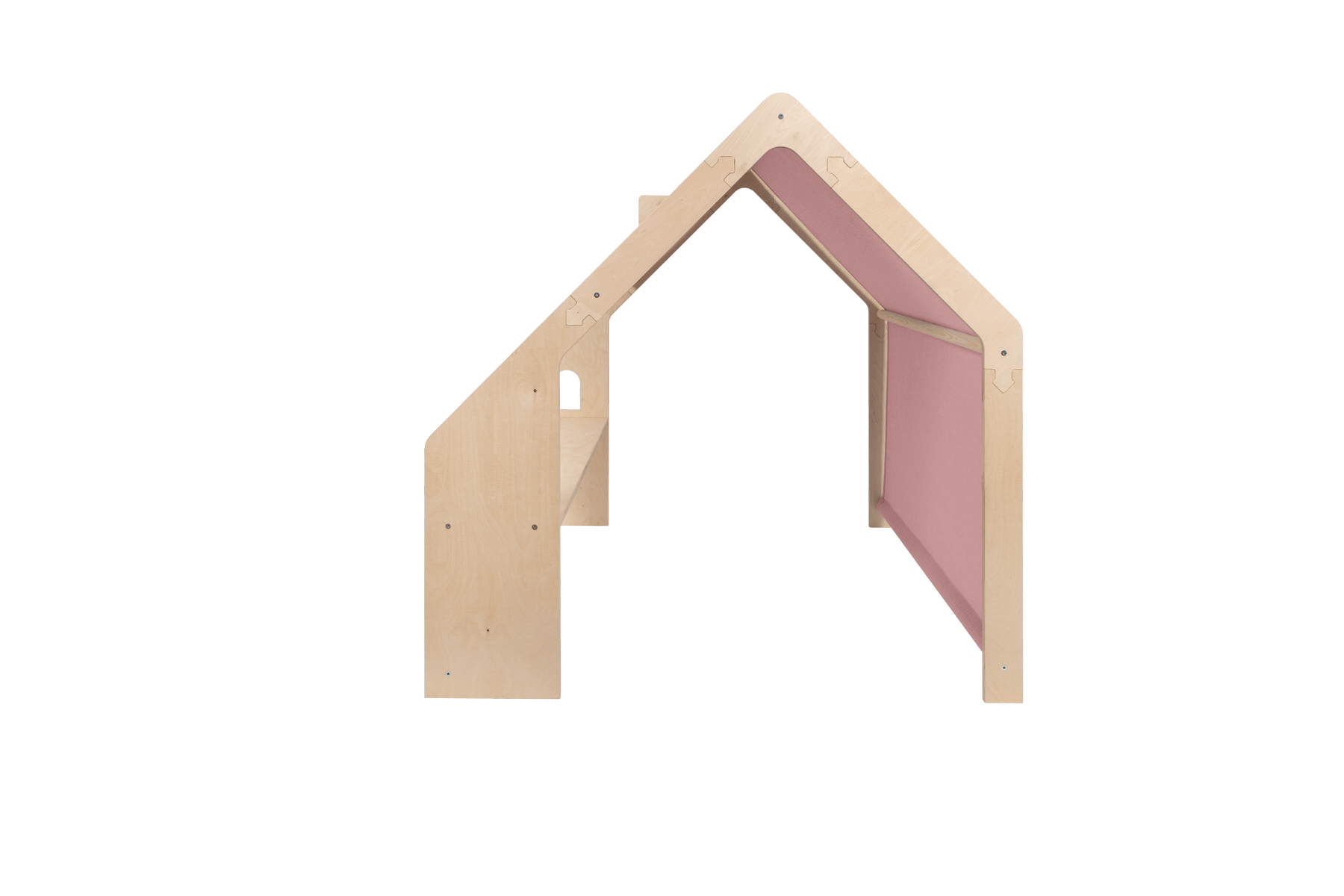 MeowBaby® Natural Wooden House for Kids - Pink Roof