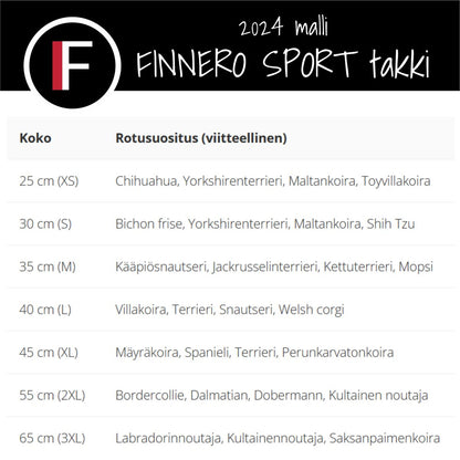 UUDISTETTU MALLI! FINNERO SPORT Softshell Takki koiralle