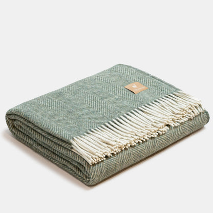 Natural Alpaka Wool Throw - Classic Fishbone