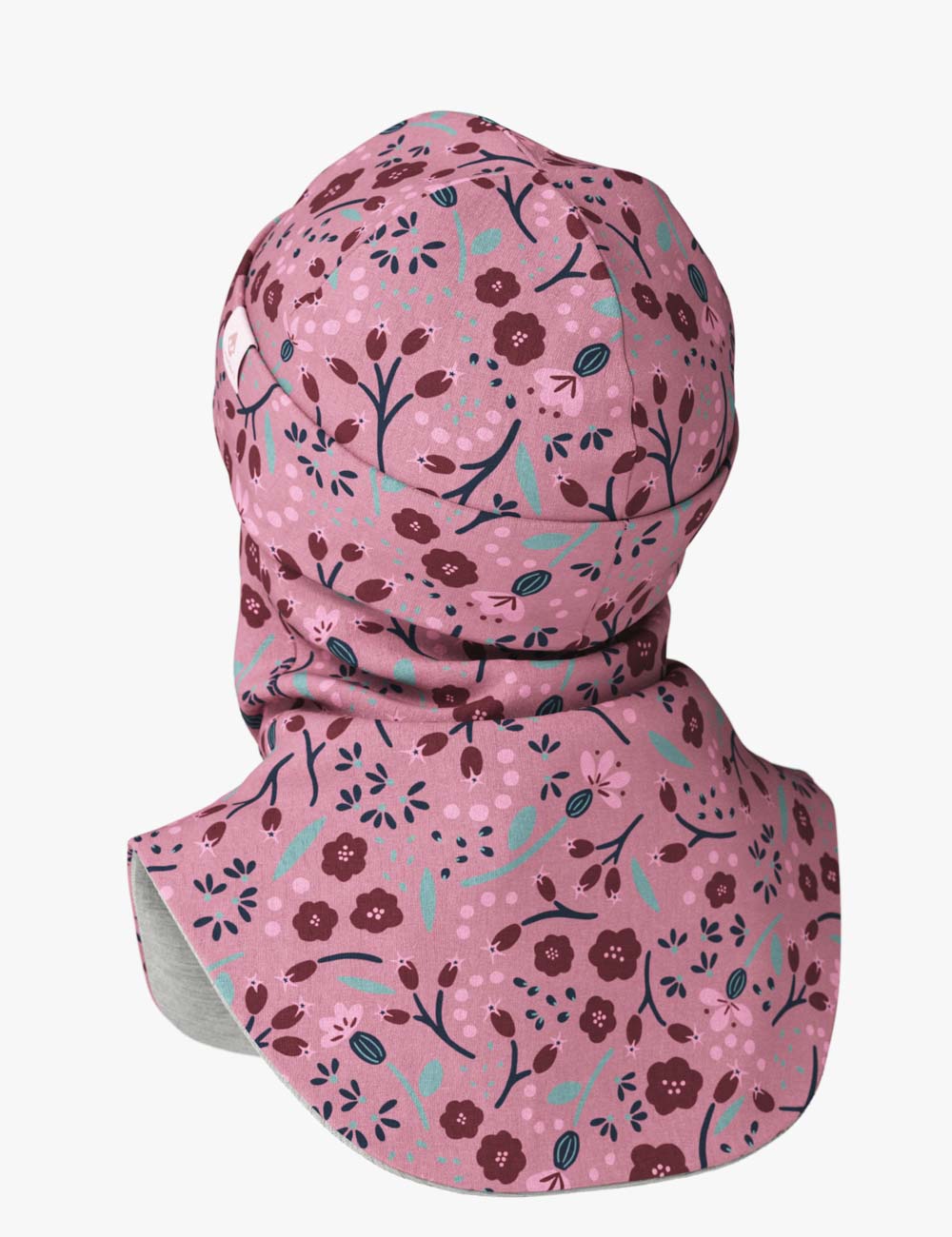 Thermal Merino Balaclava For Kids CLAVAN - Autumn Flowers