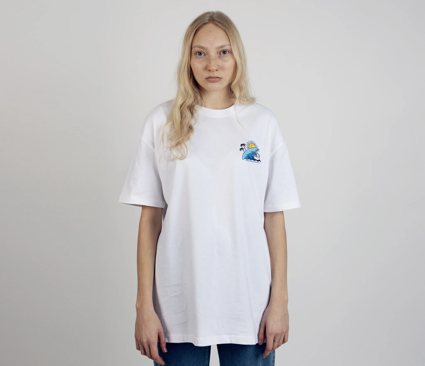 Hattivattien Surffireissu T-paita Unisex - Valkoinen