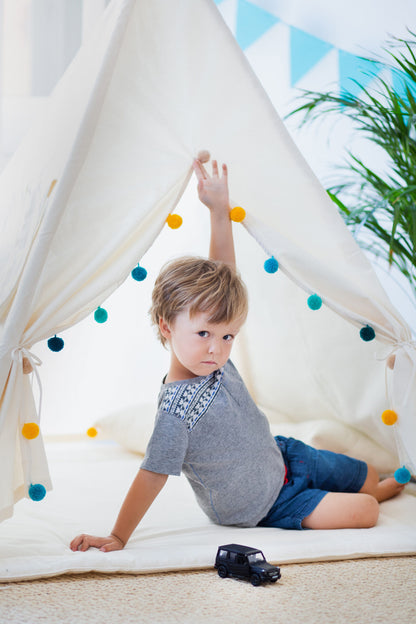 Teepee Tent Set - Rainbow Pom-Pom