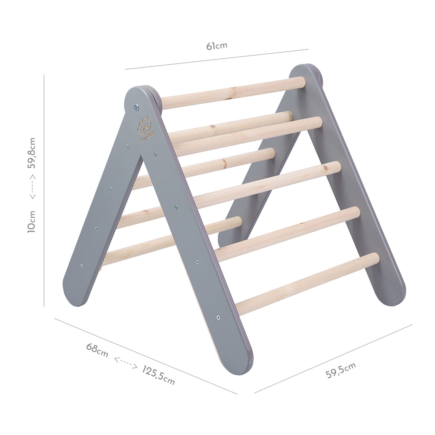 Wooden Pikler Climbing Ladder - Gray