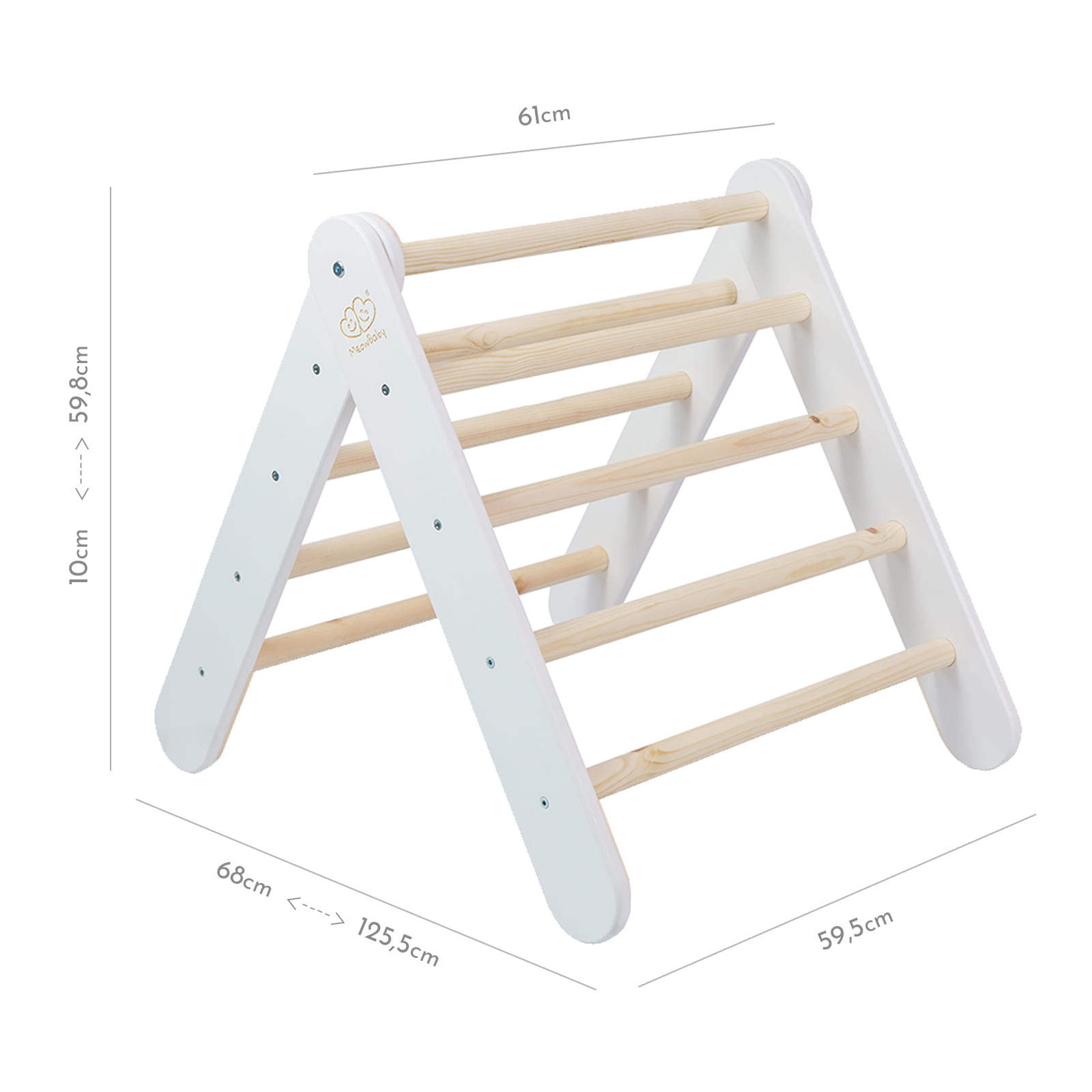 Wooden Pikler Climbing Ladder - White