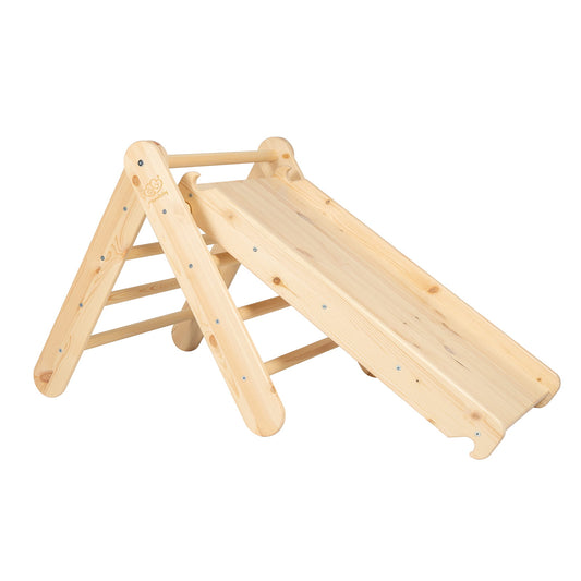 Ladder with a Slide-Climbing Wall - Natural Wood