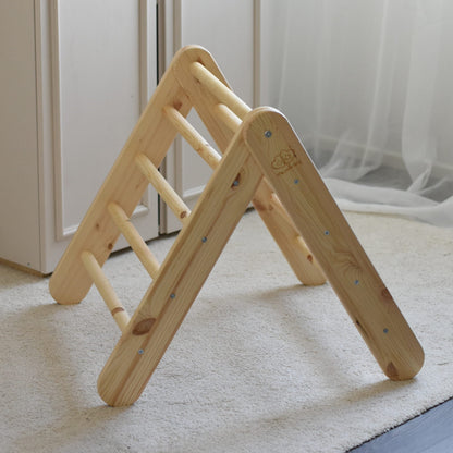 Ladder with a Slide-Climbing Wall - Natural Wood