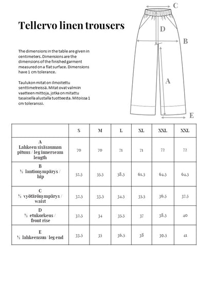 Naisten pellavahousut Tellervo