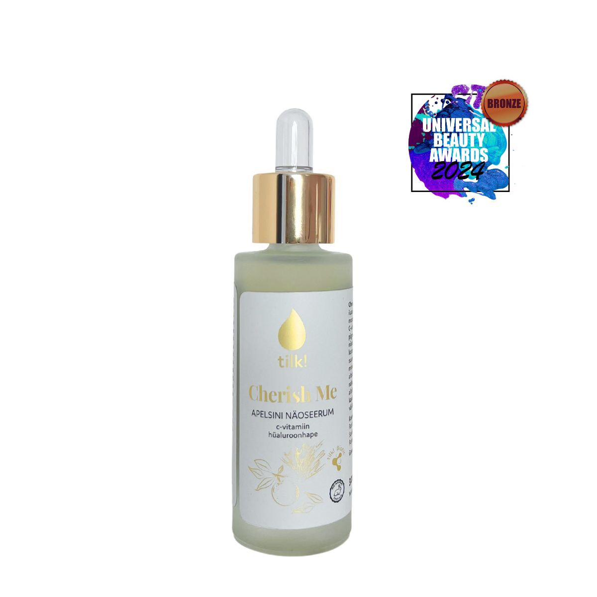 Cherish Me probioottinen appelsiinikasvoseerumi C-vitamiinilla ja hyaluronihapolla, 30ml